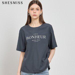 [쉬즈미스][쉬즈미스(SHESMISS)] 싱그러운 레터링 반소매 블라우스 (택가격 1380