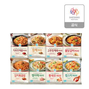 청정원 볶음밥400g 8종(제육 김치 해물 야채 새우 닭갈비) 8개 골라담기