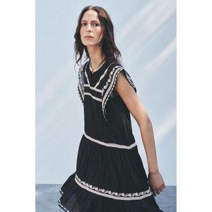 ZARA 셀럽픽 콘트라스트 자수 원피스 ZW COLLECTION 5107049093 55975