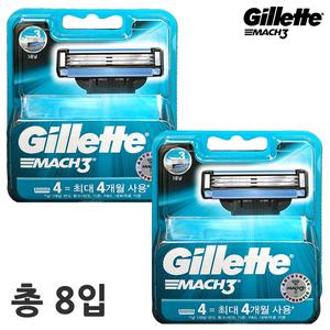 질레트 마하3 면도날 8입 (4입X2개) / 3중날