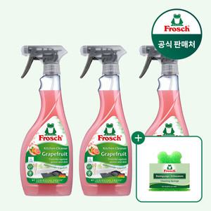 [프로쉬] 독일 다목적 자몽 기름때 클리너 3개+수세미 1개 구성