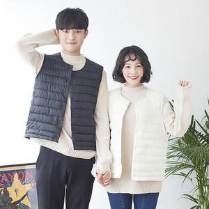 뉴메이드 / 봄 가을 라운드 초경량 패딩 조끼 / 빅사이즈 2XL 검