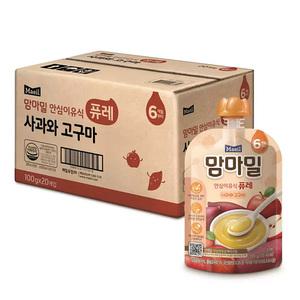 맘마밀 퓨레 사과와 고구마 100gX20