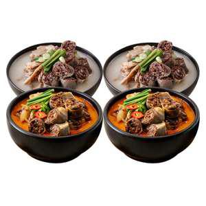 잡내 없이 정갈한 맛 황기사골 얼큰순대국 600g X2팩+사골순대국 600g X2팩 총4팩