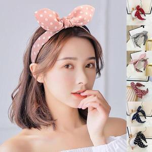 /옷자락 여자 레트로 땡땡이 도트 와이어 헤어밴드