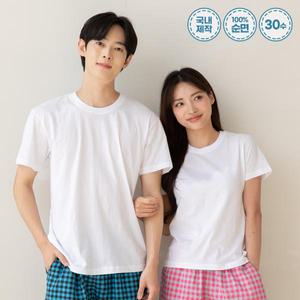 [국내생산+코마사 30수] 핏 좋은 베이직 기본 면티 티셔츠 반팔 (남/여)