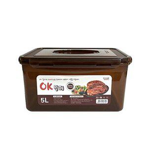 한진 OK 밀폐용기 5L 김치통 손잡이 국내생산 BPA FREE