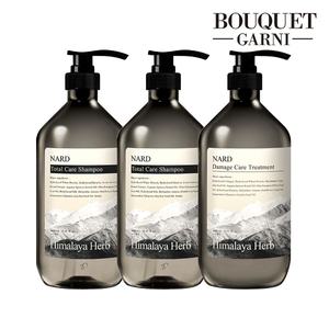 부케가르니 히말라야 허브 나드 토탈케어 샴푸 시그니처향 1000ml x2개+트리트먼트 1000ml x1개