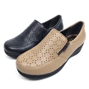 의정부수제화 소가죽 큐빅 발편한 통굽 여자 단화 로퍼 중년여성 엄마신발 여성화 4cm