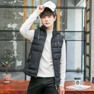 EAMT 남자 패딩조끼 기모 캐주얼 슬림 도톰 아우터 패딩 후드 조끼 추동 EUNG3