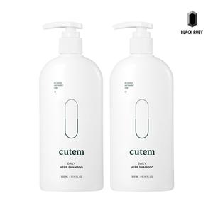 큐템 데일리 허브 샴푸 300ml x2 /미산성/민감성/두피관리