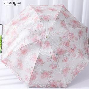 장미자수 레이스 암막양산 일본 양산 자외선차단