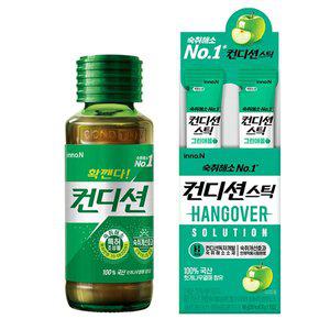 [기타]컨디션 헛개 100ml x 10병 + 숙취개선스틱)그린애플 18g x 10개