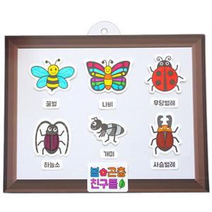[XBHI57K3]봄곤충 색칠 표본액자 4인용 만들기 미술만들기