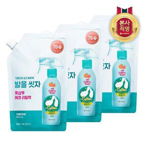 [엘지생활건강]온더바디 코튼풋 발을씻자 풋샴푸 자몽 리필 500ml x 3개
