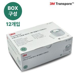 3M 트랜스포 투명 플라스틱 반창고 의료용테이프 1박스 12롤 1527-1 중형