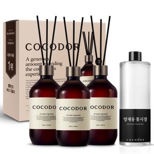 코코도르 프리미엄 디퓨저 500ml 3개입+리필액 500ml 집들이선물 실내방향제 인테리어 양재동꽃시장