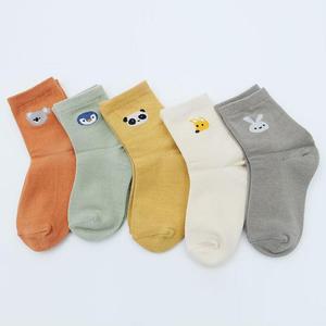 동물 캐릭터 포인트 봄 가을 데일리 유아동 양말 5족