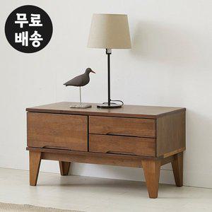 [벤티스가구]레빈 고무나무 원목 거실장 미니 낮은 티비 테이블 소형 미니 tv장(B형/월넛)