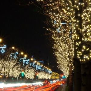 크리스마스소품 LED 500구 투명선 USB 줄전구(50m) (웜색) (리모컨포함)
