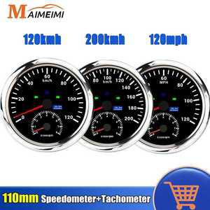 튜닝용품 게이지 2 in 1 자동 GPS 계 안테나 포함 KMH MPH 타코미터 방향 지시등 0mm 속도 V 4 차