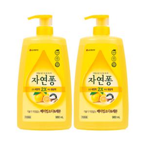자연퐁 주방세제 베이킹소다 레몬 980ml 2개