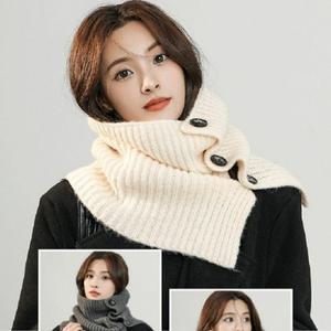 여자 겨울 니트 머플러 단추 바라클라바 목도리