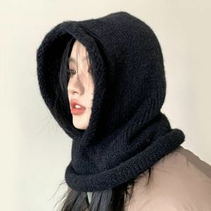 여자 겨울 니트 넥워머 후드모자 바라클라바 목도리