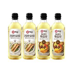 백설 건강을 생각한 요리유 900ml x2개+2배 바삭 튀김유 900ml x2개
