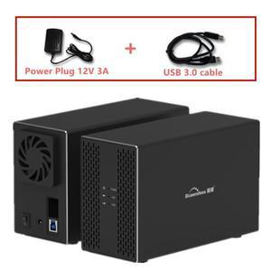 듀얼 하드 드라이브 디스크 어레이 캐비닛 35 인치 HDD 인클로저 RAID 기능 포함 USB31  C 박스 pc용 2 베