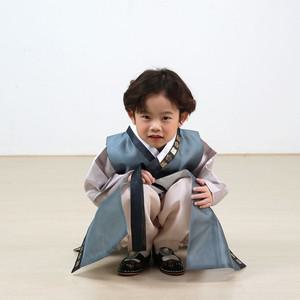 [보리보리/한설한복]한설한복H5706 남아한복 시작의계절 그레이 금박 주니어 아동한복