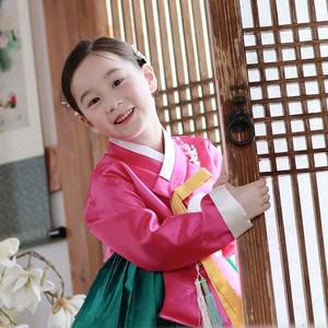 [보리보리/한설한복]한설한복1818S 전통미 물씬 나는 비단 양단 여아당의한복