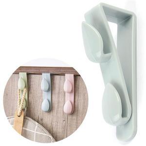 도어 행거 2단 걸이 블루 후크 문 주방 싱크대 봉투