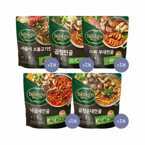 비비고 전골 5종 세트 (낙곱새 720g x1개+곱창순대 935g x1개+서울식소불고기 505g x1개+곱창전골 800g x1