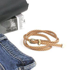 슬랙스 슬림 가죽벨트 정장 브라운 꽈배기벨트 여성 (WFGQ283)
