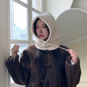 [다잇템] 여자 넥워머 플리스 후디 다크컬러 바라클라바