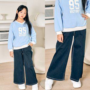 [shopDekelly]데님 청바지 와이드 팬츠 / 여아 주니어 의류 초등학생 옷