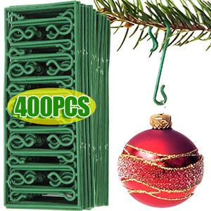 미니 플라스틱 크리스마스 후크 S자형 트리 볼 펜던트 장식, 걸이식 행어, DIY Navidad 홈 파티 10 개, 400