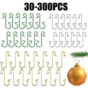S자형 금속 후크 거치대 크리스마스 트리 볼 펜던트, 가정용 행잉 장식, Navidad , 30 개, 300