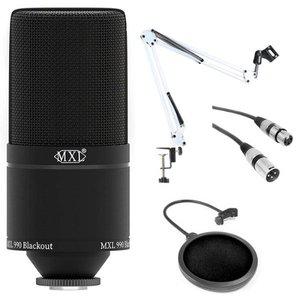 [기타]MXL 990 Blackout 블랙아웃 콘덴서마이크 패키지 FCS10
