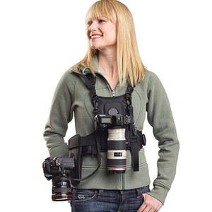 캐논 호환 니콘용 세븐오크 듀얼 카메라 홀스터 스트랩, 6D 600D 5D2 5D3 니콘 D90 소니 호환 A7S A7R A7S2 파나소닉 호환 올림푸스 DSLR 캠코더 클라이밍 웨딩 여행용 멀티 캐리킹 가슴 조끼 시스템