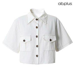 [ab.plus] 스티치 포인트 반팔 숏 자켓 (LSY2MJ41A)