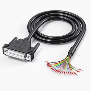 케이블 마커가 있는 JUXINICE DB25 암컷에서 베어 와이어까지 3.3피트, D-SUB 25핀 커넥터 RS232 직렬에서 와이어 케이블, 25 모두 배선 단자 제공 -블랙