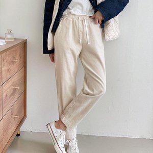 [옷자락]여자 가을조거팬츠 배기핏 면스판 밴딩 데일리 바지_P375431294