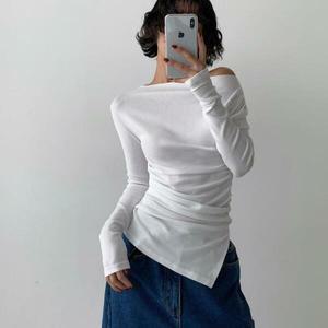 아트박스/신상오픈런 원숄더 봄 보트넥 슬림핏 올셔링 긴팔티셔츠