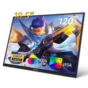 JHCZTRK 휴대용 모니터 18.5인치 120HZ FHD 1080P HDMI USB C, 99% SRGB, HDR 게이밍 내장 스피커 킥스탠드 및 노트북 PC XBOX 호환용 PS4/5 스위치용 VESA 트래블 세컨드