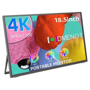 ODMENOT 18.5인치 4K 휴대용 모니터, 180 조절 가능 스탠드, 3840X2160 UHD 100% SRGB HDR 프리싱크 초슬림 여행 화면, PS5용/4 데스크톱 노트북, XBOX용 호환 (OD18 001)