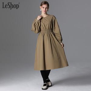 [최초가139000] 허리셔링 퍼프소매 라운드넥 원피스