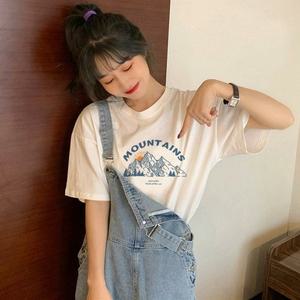 [오노마] ONM 여성 루즈핏 박스티셔츠 프린팅티 여름반팔티 깔끔
