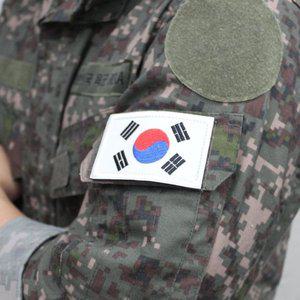 [기타]태극기 흰색 자수 와펜 패치 벨크로패치 (WFGTH1U)